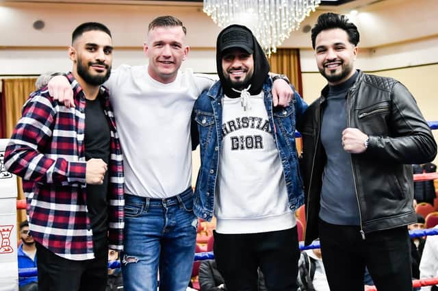 Professional boxing stars Amin Jahanzeb, Darren Tetley, Qais Ashfaq and Hamed Ghaz supported the KBW show at Cedar Court Hotel, Bradford. Picture: Sam Young