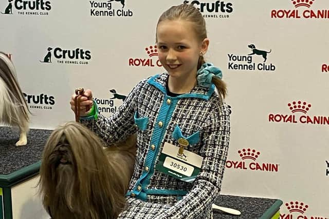 Junior handler, Lena Tate, 11, placed second in her handling class at Crufts.