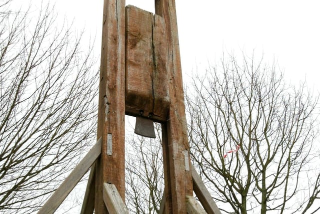 More than 50 felons were executed under the primitive guillotine put up in the 16th century. It was used until the mid-17th century.
The gibbet can be found at the junction of Bedford Street North and Gibbet Street.