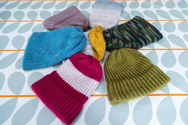 A selection of hats made by Luke