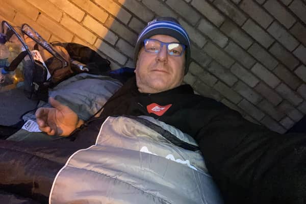 David Fawcett slept rough for five nights to raise funds for Happy Days UK