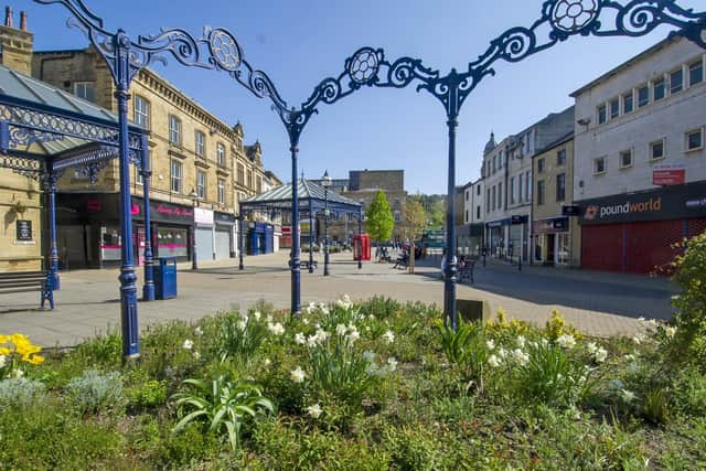 Dewsbury town centre during the first lockdown in April 2020