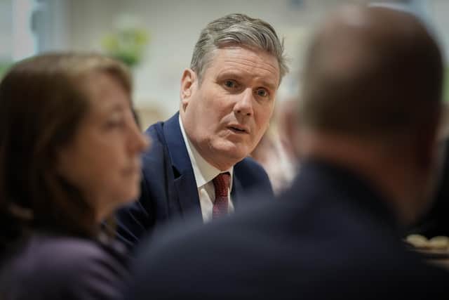 Labour leader Keir Starmer talks to local residents at Thrive at Connect Centre during a visit to Dewsbury. Photo: Getty Images