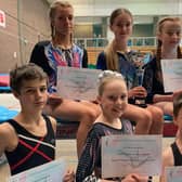 British Schools Trampoline finalists: Back row, from left: Jessica Wilman, Sophie Mallinson and Nolah Franks. Front row, from left: Daniel Pellegrina, Lily Mae Hamilton and George Crawshaw.