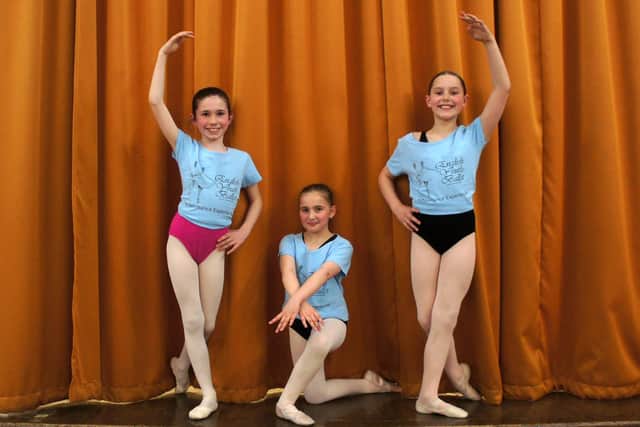 Alexia Crawshaw (9), Isabelle King (10) and Ellis Lee (10), talented dancers from Mirfield.