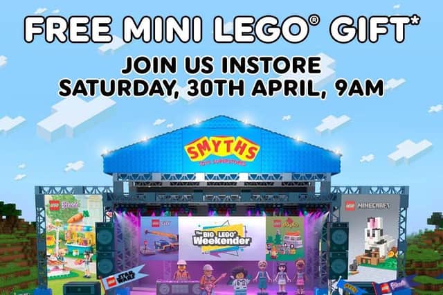 Smyths Toys Superstore in Birstall will hold a LEGO giveaway event on Saturday, April 30, from 9am