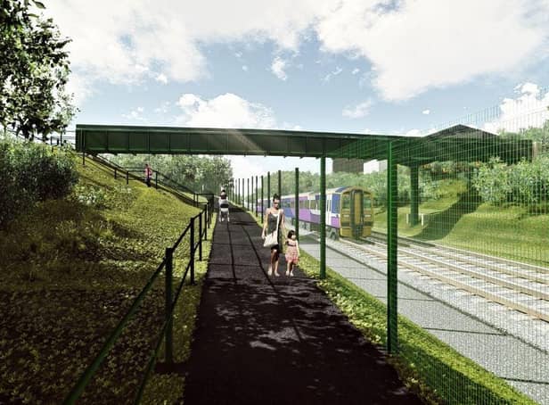 An artist's impression of how the new Lady Anne Footbridge could look when it is built in Batley. Image: Network Rail