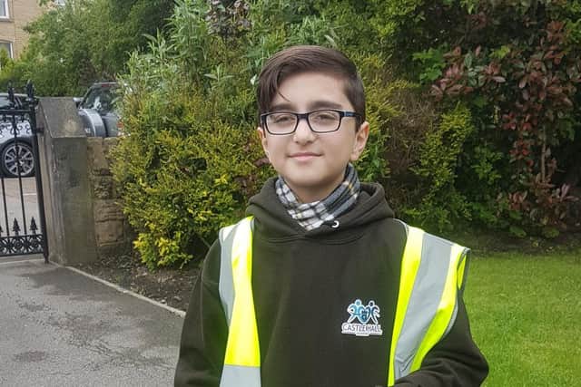 Luqman Khan Waseem, a 12-year-old pupil from Castle Hall Academy, took part in the Ravensthorpe in Bloom clean-up