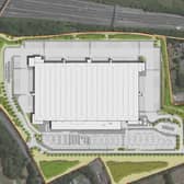 An illustrative masterplan of how the proposed Amazon distribution centre near Cleckheaton could look
