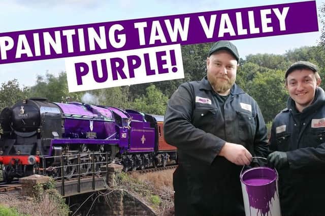 One of the country’s most popular steam locomotives is being transformed into 'Platinum Purple' for the Queen's Jubilee