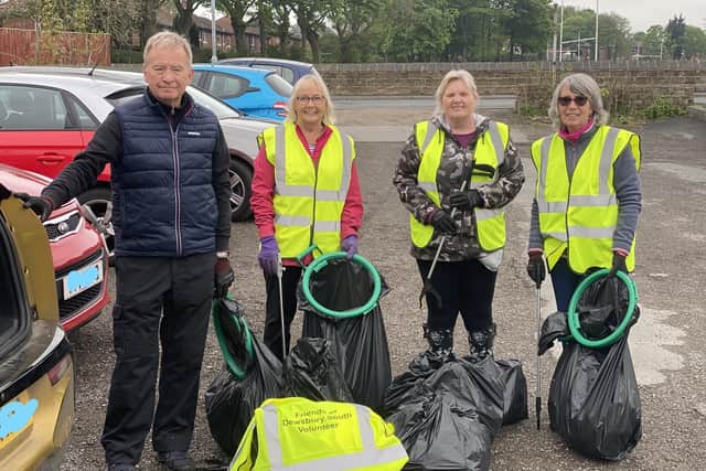 Members of the Friends of Dewsbury South carrying out a litter pick