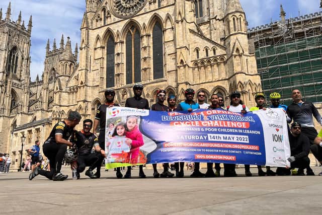 The cyclists cycled to York and back to raise vital funds for orphan refugees.