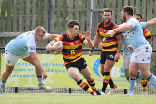 Dewsbury Rams in action against Featherstone Rovers earlier this month. Photo: TCF Photography