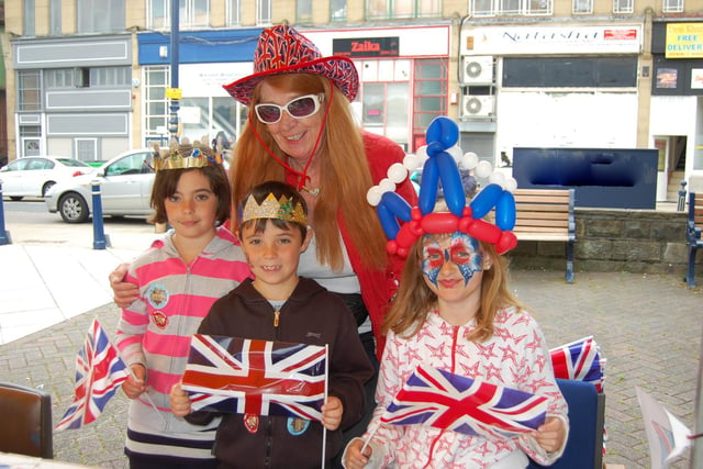 Zoe and Jamie Carpenter with Rebekah Miller and Trish Makepiece celebrating the Jubilee.
