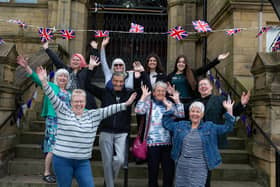 Cleckheaton in Bloom volunteers have been putting up bunting around the town centre ahead of the Platinum Jubilee weekend