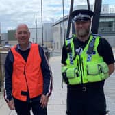 ON PATROL: Mark Eastwood MP with the Neighbourhood Policing Team