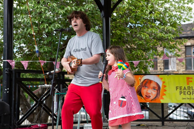 Big D and Little D perform at the Heckmondwike Great Get Together in Green Park
