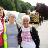 Sam Vickers, Ann Mullany and Jean Leadbeater at the Great Get Together in Wilton Park, Batley
