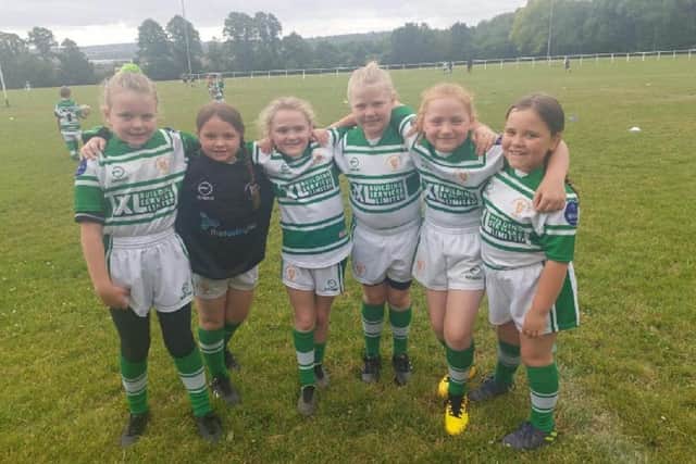 Dewsbury Celtic U8s girls who were the first all-girl team to be fielded by the club at that age group.