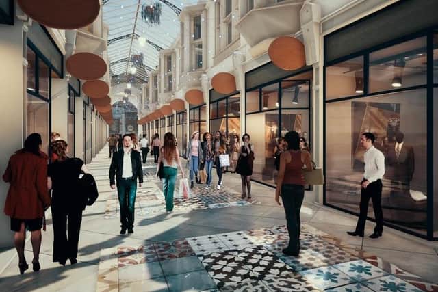 An artist's impression of how the refurbished Dewsbury Arcade could look