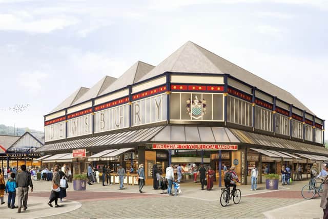An artist's impression of how the revamped Dewsbury Market could look