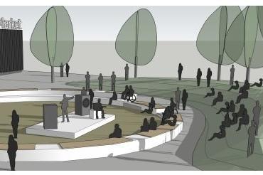 A concept design for a music event space in Savoy Square, Cleckheaton as part of the regeneration of the town centre