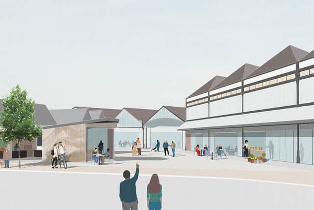 An artist’s impression of how a revamped Dewsbury Market might look