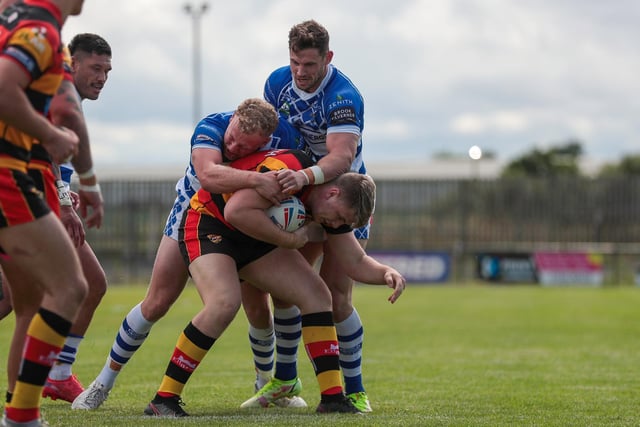 Action from Halifax Panthers' win at Dewsbury Rams. Picture: Simon Hall