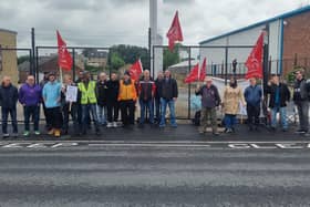 Arriva workers on the picket line during the strike action