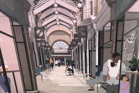 A computer-generated image showing how the interior of The Arcade might look after the restoration is completed