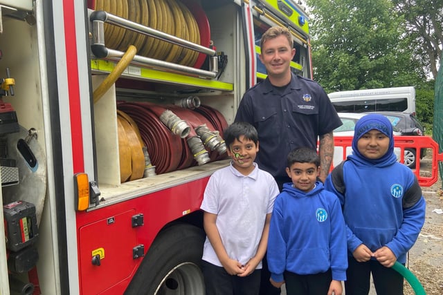 The West Yorkshire Fire and Rescue Service also talked the pupils through what equipment they have on board and how they use it in an emergency.