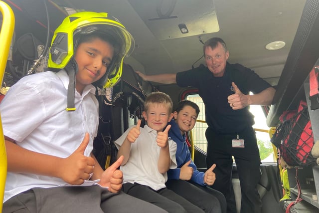 The children enjoyed a visit from the West Yorkshire Fire and Rescue Service who let the children sit inside the fire engine.