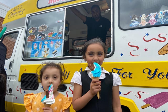 The children enjoyed ice cream from the Mr Juicy ice cream van.