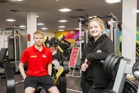 Lifeguard Josh Truman and fitness instructor Becca Morris at the re-opened gym at Dewsbury Sports Centre, which has seen the return of customers in recent weeks