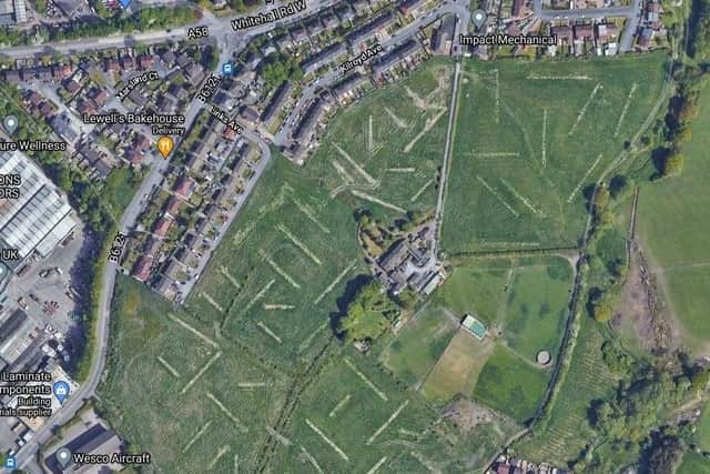 An aerial view of a proposed housing site at Hunsworth, near Cleckheaton, where 267 homes have been refused by councillors in Kirklees (image: Google)