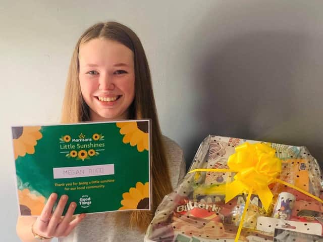 Megan Rodd, 14, winner of Morrisons in Heckmondwike's 'Little Sunshine' award