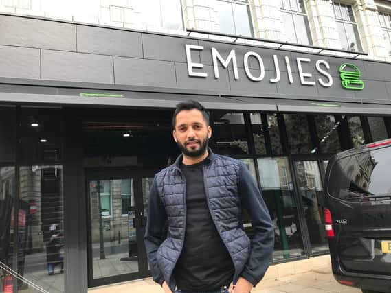Owner Imran Ahmed at the new Emojies burger bar in Dewsbury town centre