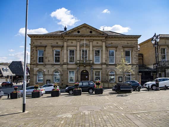 Market Place and the town hall in Batley