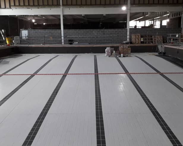 Tiling work has been completed on the pool at the new £15m Spen Valley Leisure Centre