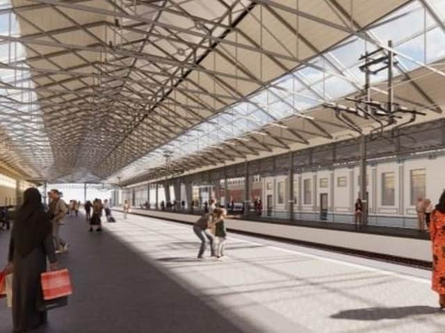 An artist’s impression of part of the proposed revamp of Huddersfield Rail Station