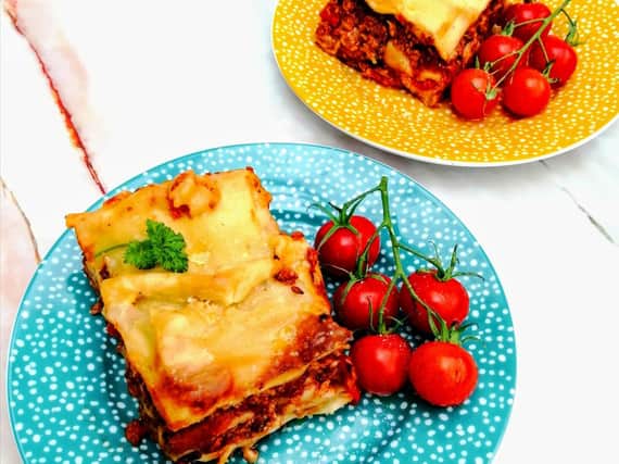 Vegan lasagne made with plant-based mince