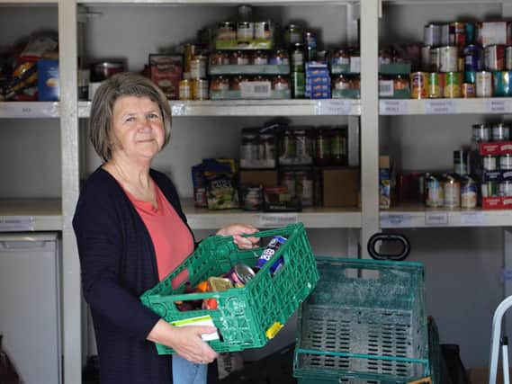Volunteer Joan Oddy, at Cleckheaton Food Bank