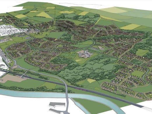An artist's impression of how the Dewsbury Riverside development might look when it is completed