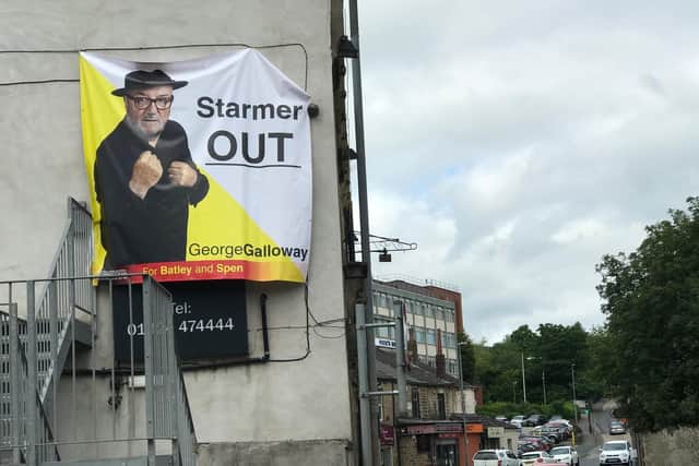 The huge poster of George Galloway in Batley