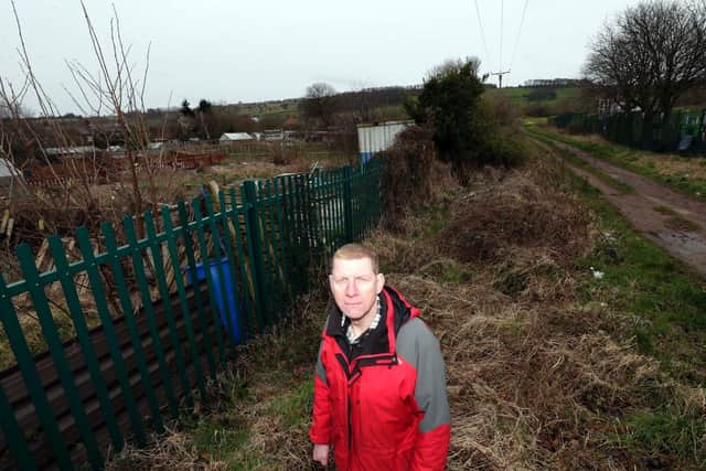 Coun Martyn Bolt on land earmarked for 4,000 homes at Dewsbury Riverside, where allotments are set to be 'sacrificed' for a new access road