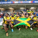 Jamaica players after thier Test against England Knights at Headingley in 2019. Picture by Allan McKenzie/SWpix.com.
