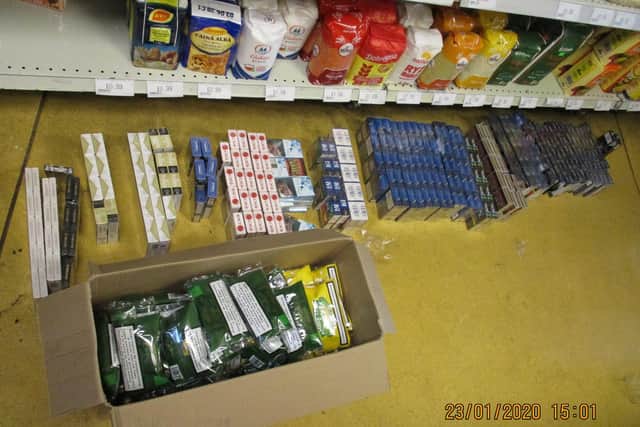 Illicit cigarettes and hand rolling tobacco seized from Biedronka, 490 Huddersfield Road, Dewsbury