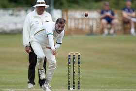 Spen Victoria's Abid Awan delivers on his way to taking 2-44 against Sandal. Picture: John Clifton