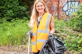Kim Leadbeater, Labour's candidate in the upcoming Batley and Spen by-election, taking part in a litter pick in Heckmondwike earlier this month