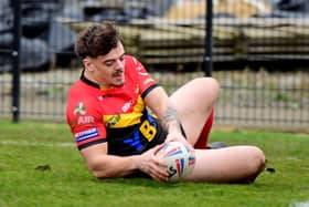 KEY MOMENT: Will Oakes’s second-half try proved decisive as Dewsbury Rams secured a much-needed win over Oldham last weekend.